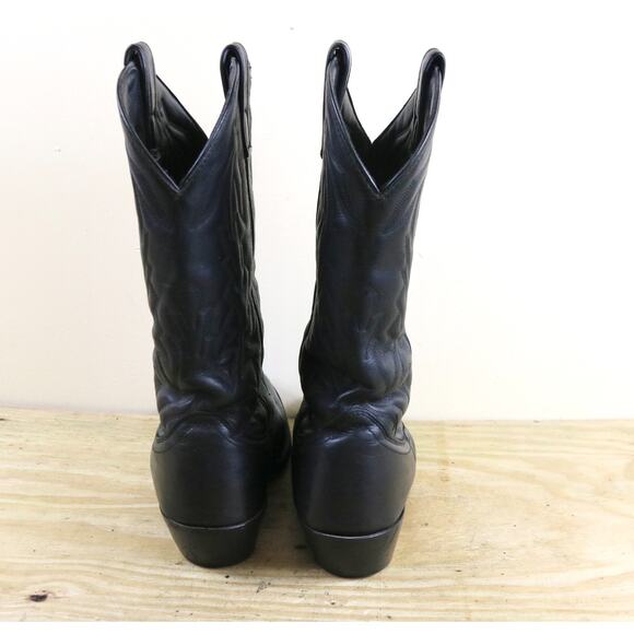 Laredo Boots Mens 8EW Black Leather Cowboy Boots Western Pull On - Picture 4 of 7